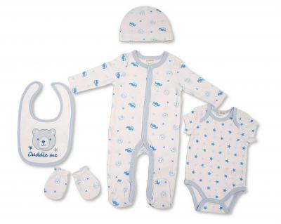 Just For Me GP-25-1371 503532025371 8 JF25-1371 Cuddle Me Bear 5 Piece Layette Set  (0-6m)