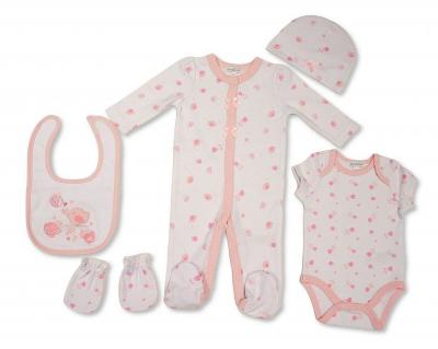 Just For Me GP-25-1377 503532025377 0 JF25-1377 Bird 5 Piece Layette Set  (0-6m)