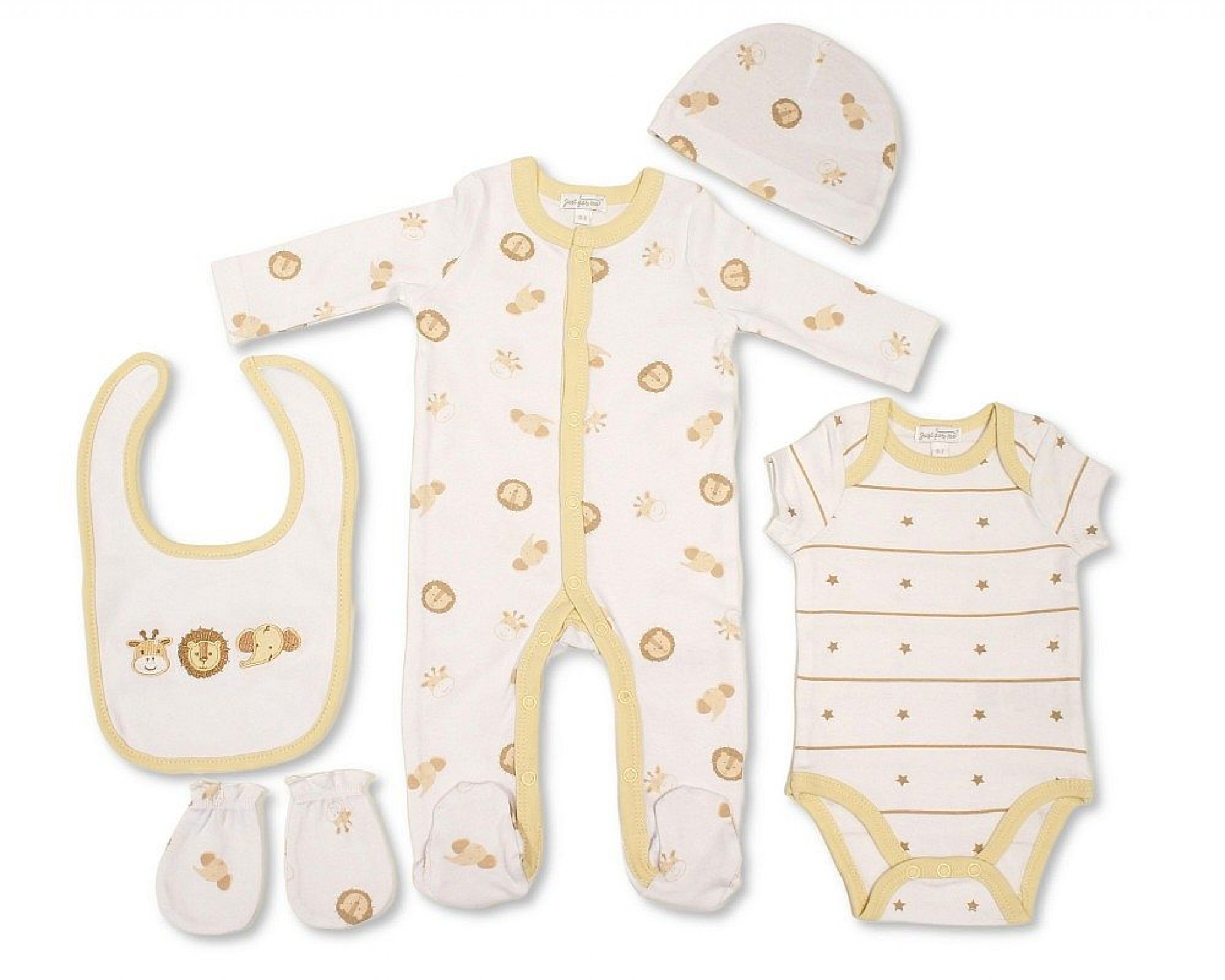 Just For Me GP-25-1380 503532025380 0 JF25-1380 Safari 5 Piece Layette Set  (0-6m)