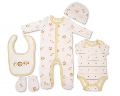 Just For Me GP-25-1380 503532025380 0 JF25-1380 Safari 5 Piece Layette Set  (0-6m)