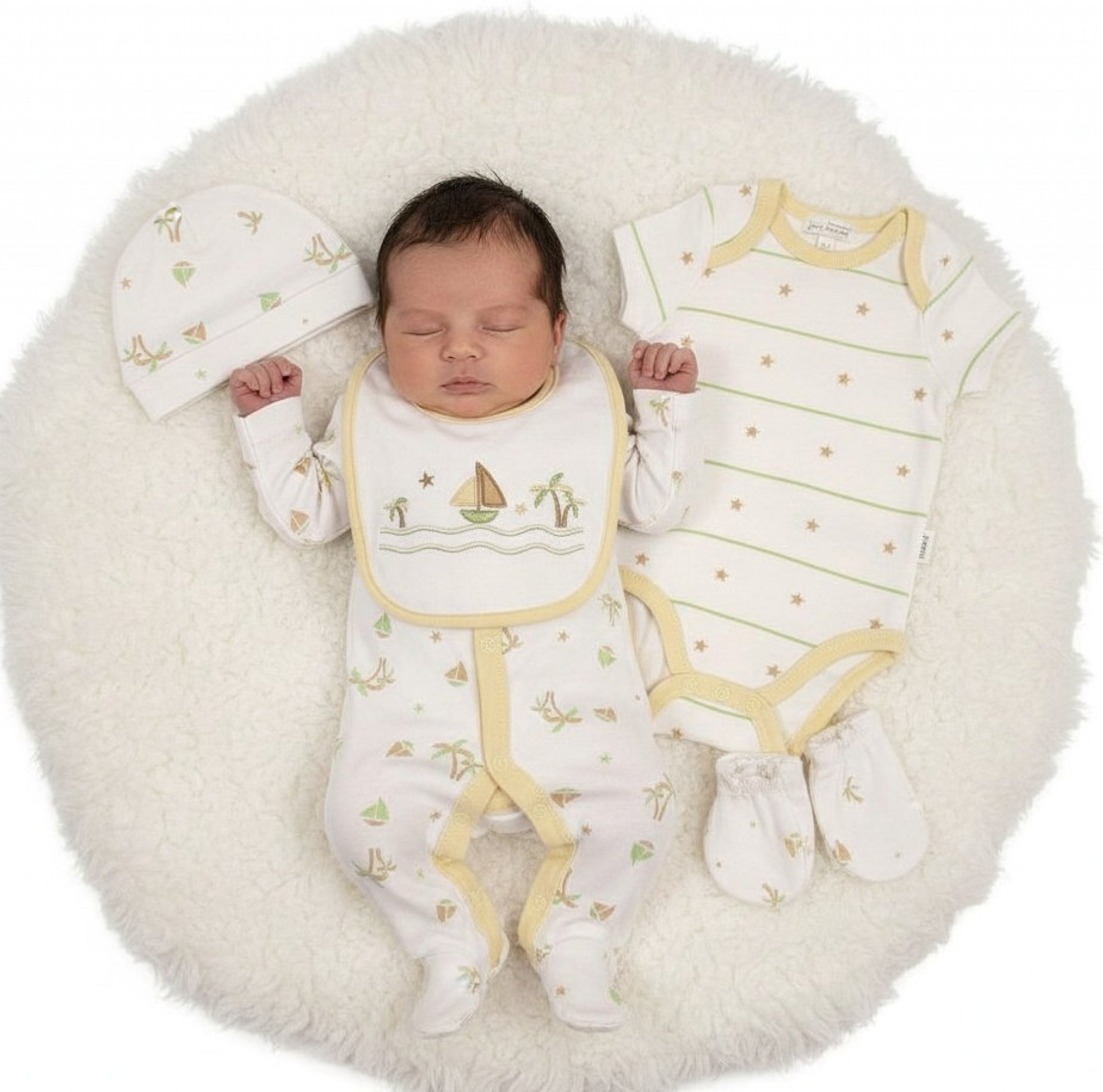 Just For Me GP-25-1381 503532025375 6 JF25-1381T Sailboat 5 Piece Layette Set  (0-6m)