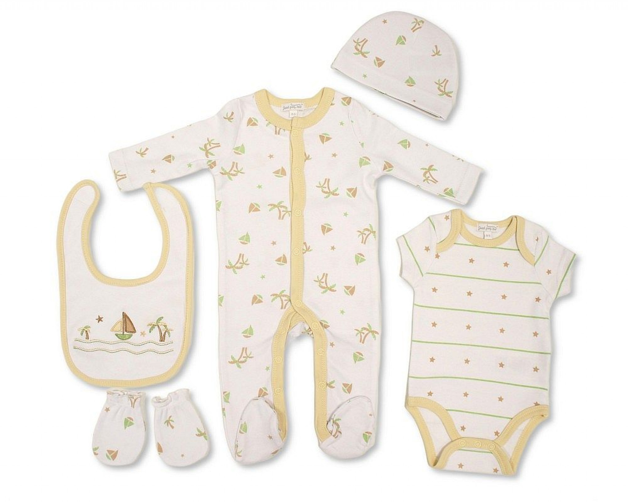 Just For Me GP-25-1381 503532025375 6 JF25-1381 Sailboat 5 Piece Layette Set  (0-6m)