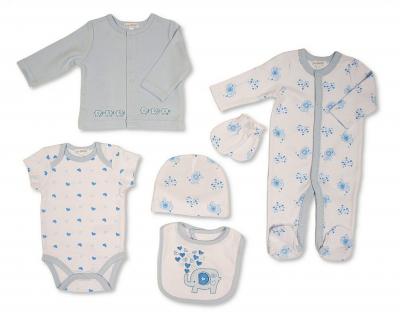 Just For Me GP-25-1382 503532025382 4 JF25-1382 Elephant hearts Bear 6 Piece Layette Set  (0-6m)