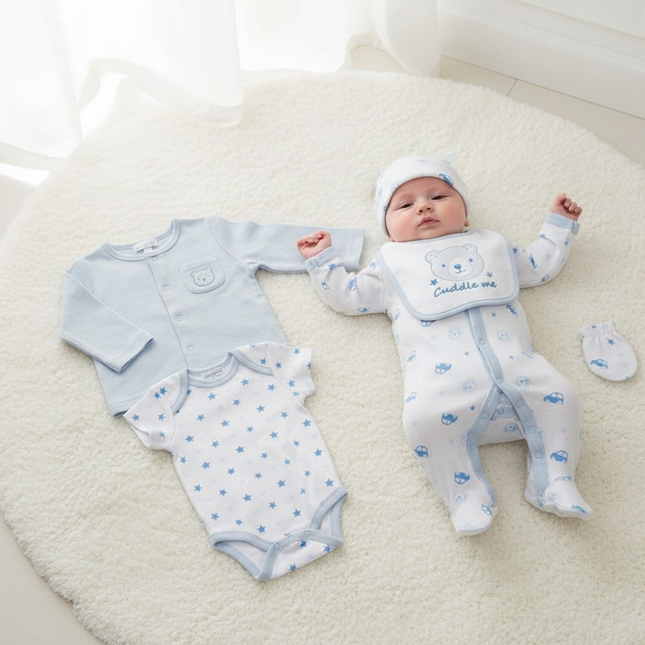 Just For Me GP-25-1383 503532025383 1 JF25-1383S Cuddle Me Bear 6 Piece Layette Set  (0-6m)