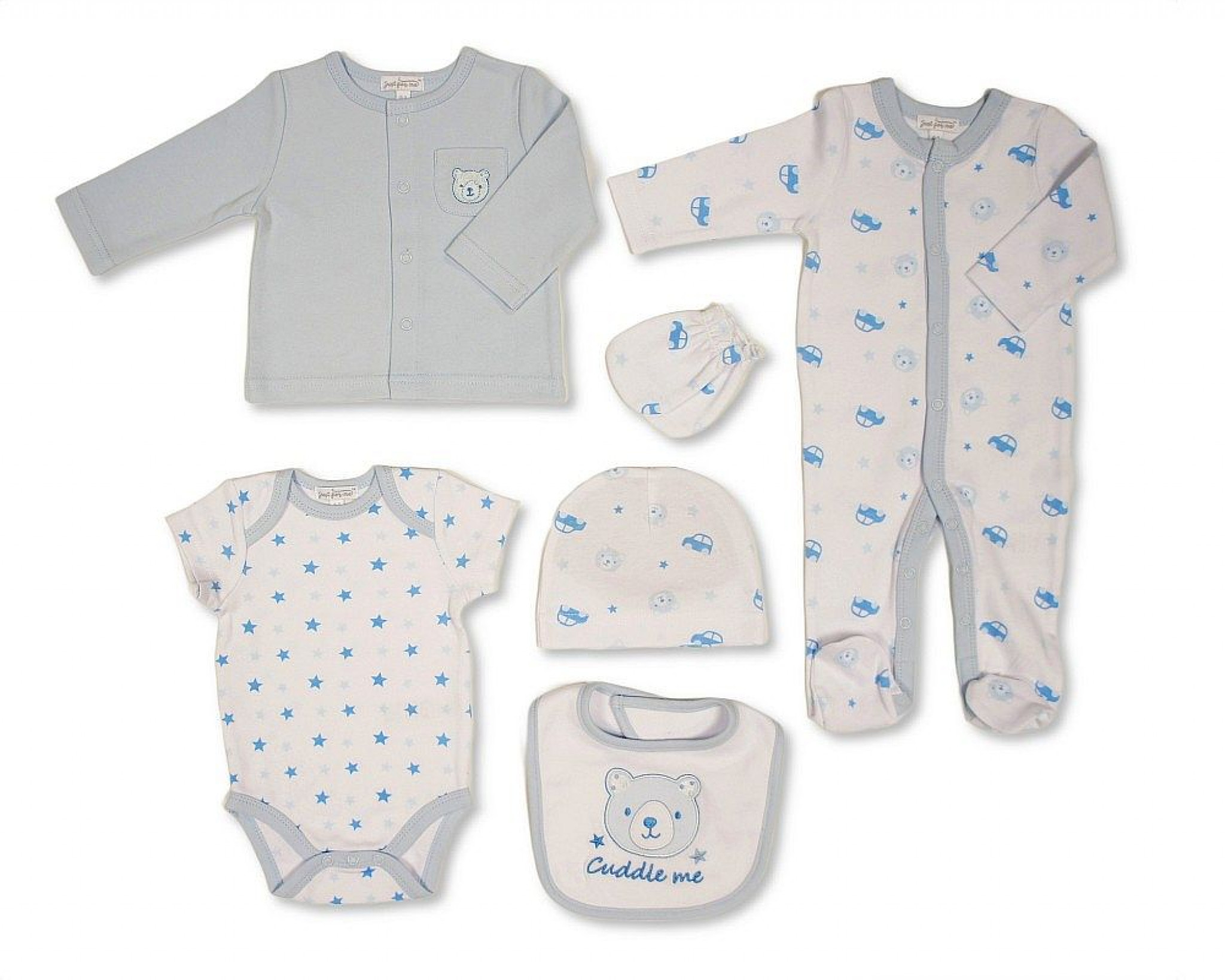 Just For Me GP-25-1383 503532025383 1 JF25-1383 Cuddle Me Bear 6 Piece Layette Set  (0-6m)