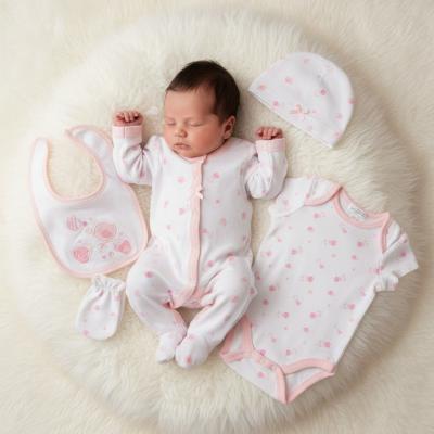 JF25-1376   Bird 5 Piece Layette Set   (0-6m)