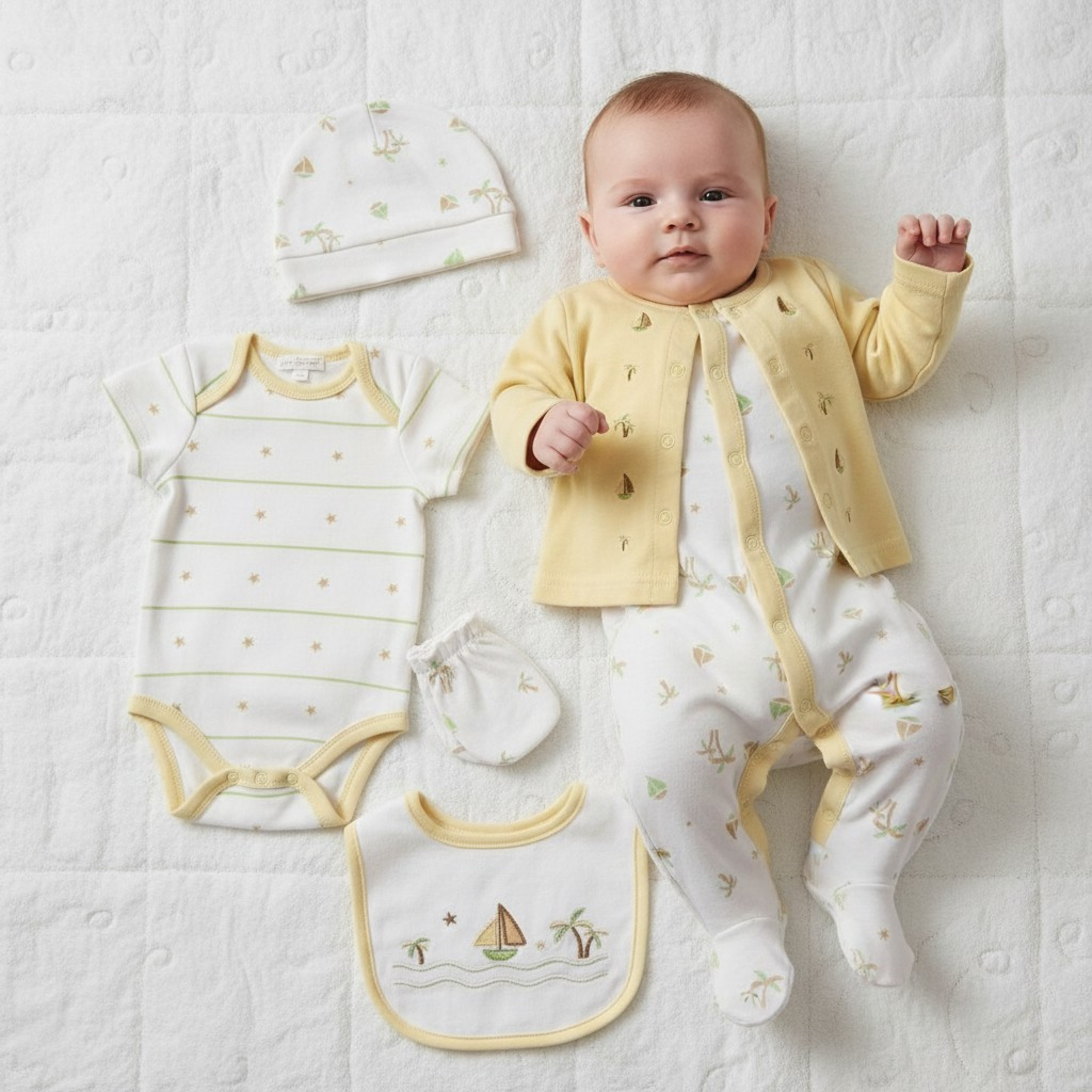 Just For Me GP-25-1393 503532025393 0 JF25-1393T Sailboat 6 Piece Layette Set  (0-6m)
