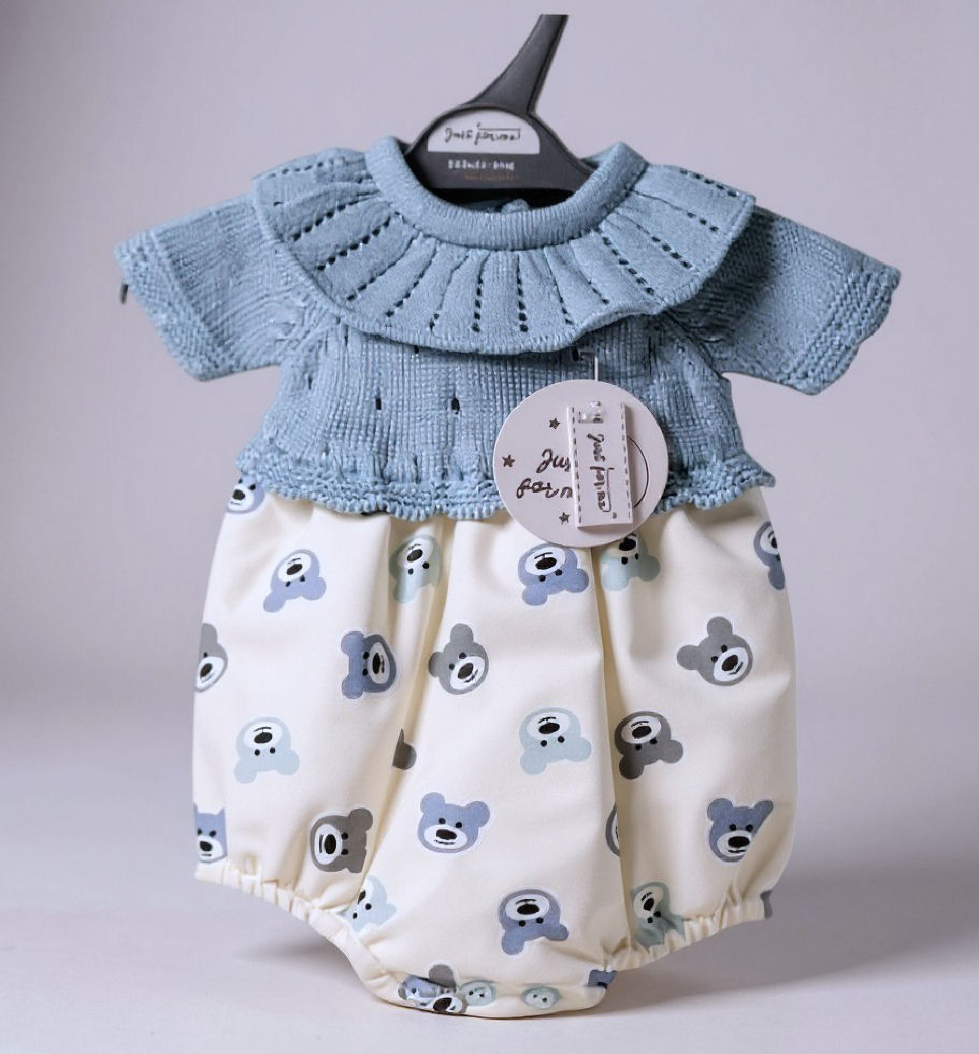 Just For Me Pb-20-661 503532060661 3 JFLBW20-661-S Teddy Knit Romper (3-8lbs)