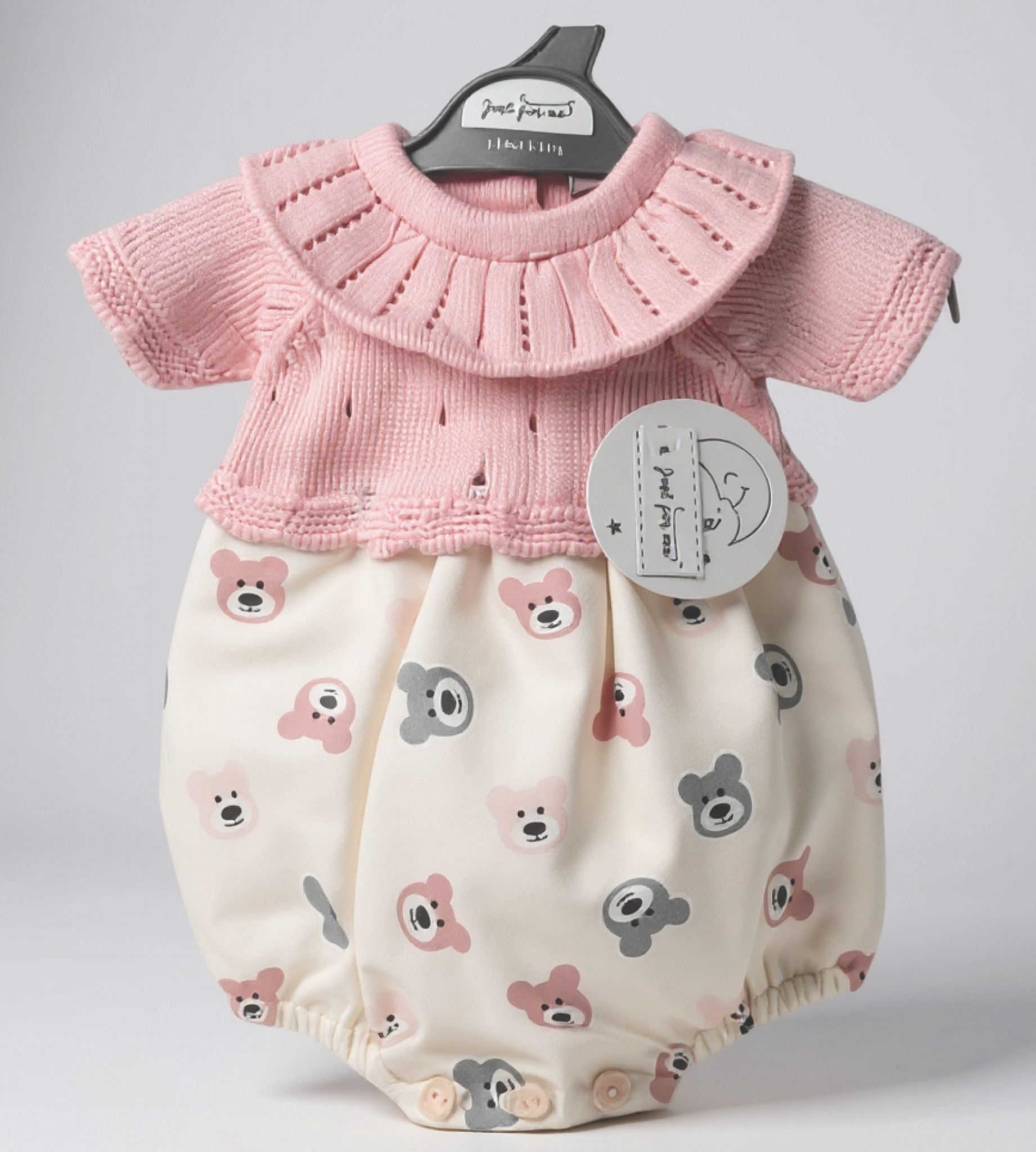 Just For Me Pb-20-661 503532060661 3 JFLBW20-661P Teddy Knit Romper (3-8lbs)