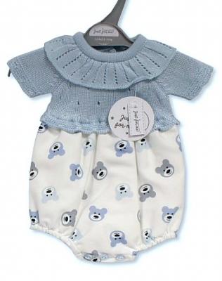 Just For Me Pb-20-661 503532060661 3 JFLBW20-661-S Teddy Knit Romper (3-8lbs)