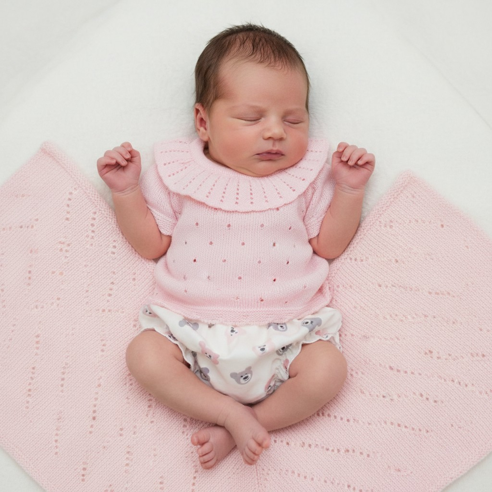 Just For Me Pb-20-662 503532060662 0 JFLBW20-662P Teddy Knit Two Piece(3-8lbs)