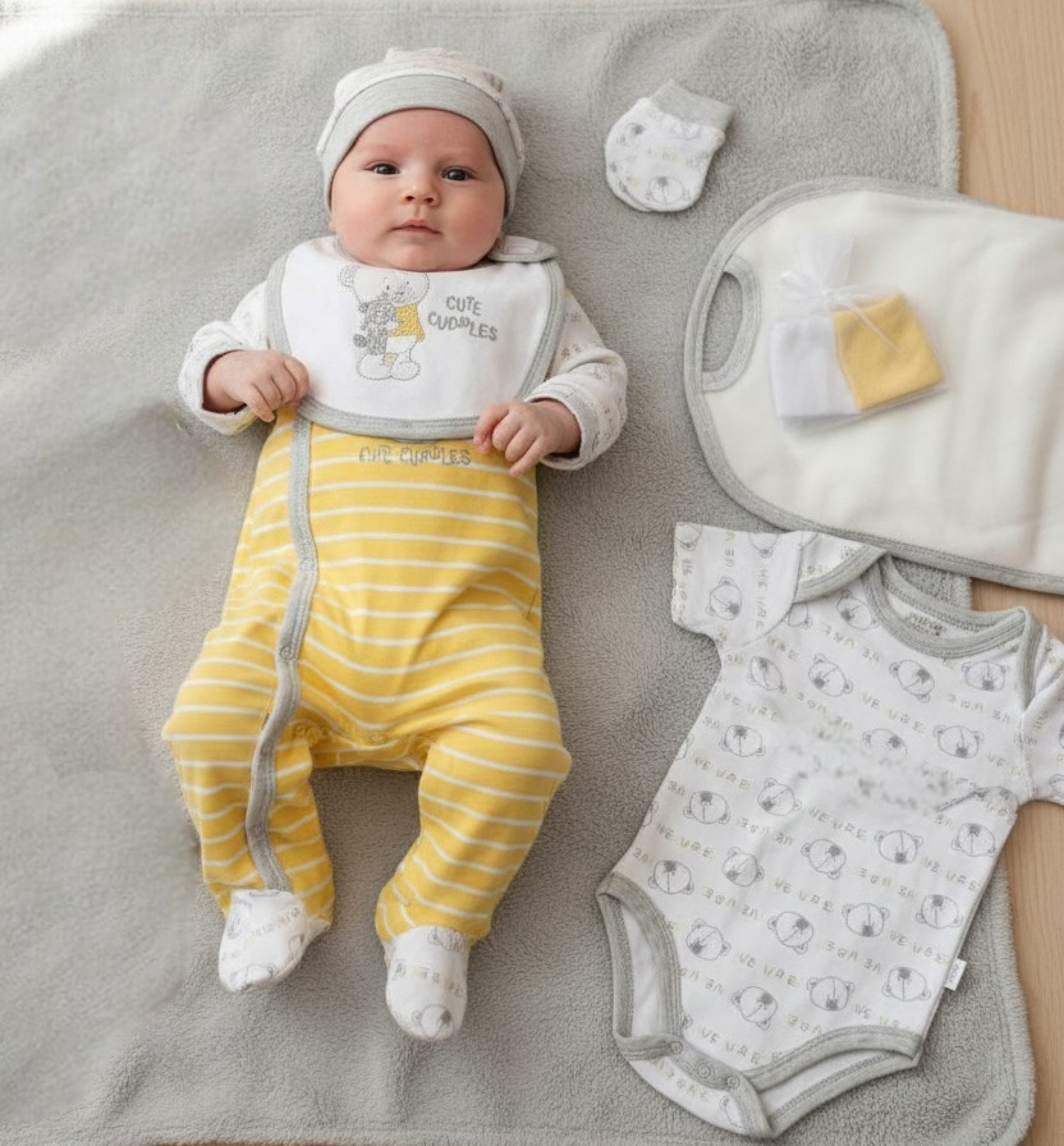 Just Too Cute 45JTC8517 5055323185922 JT8517 "Cute Cuddles" 7 Piece Layette Set (0-6 months)