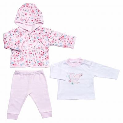 Just Too Cute  * JT9754P "Floral" Reversible 3 Piece Set (0-9 months)