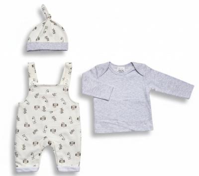 Just Too Cute  * JT9779-G "Safari Animals" Fleece lined Dungaree Set (0-9 months)
