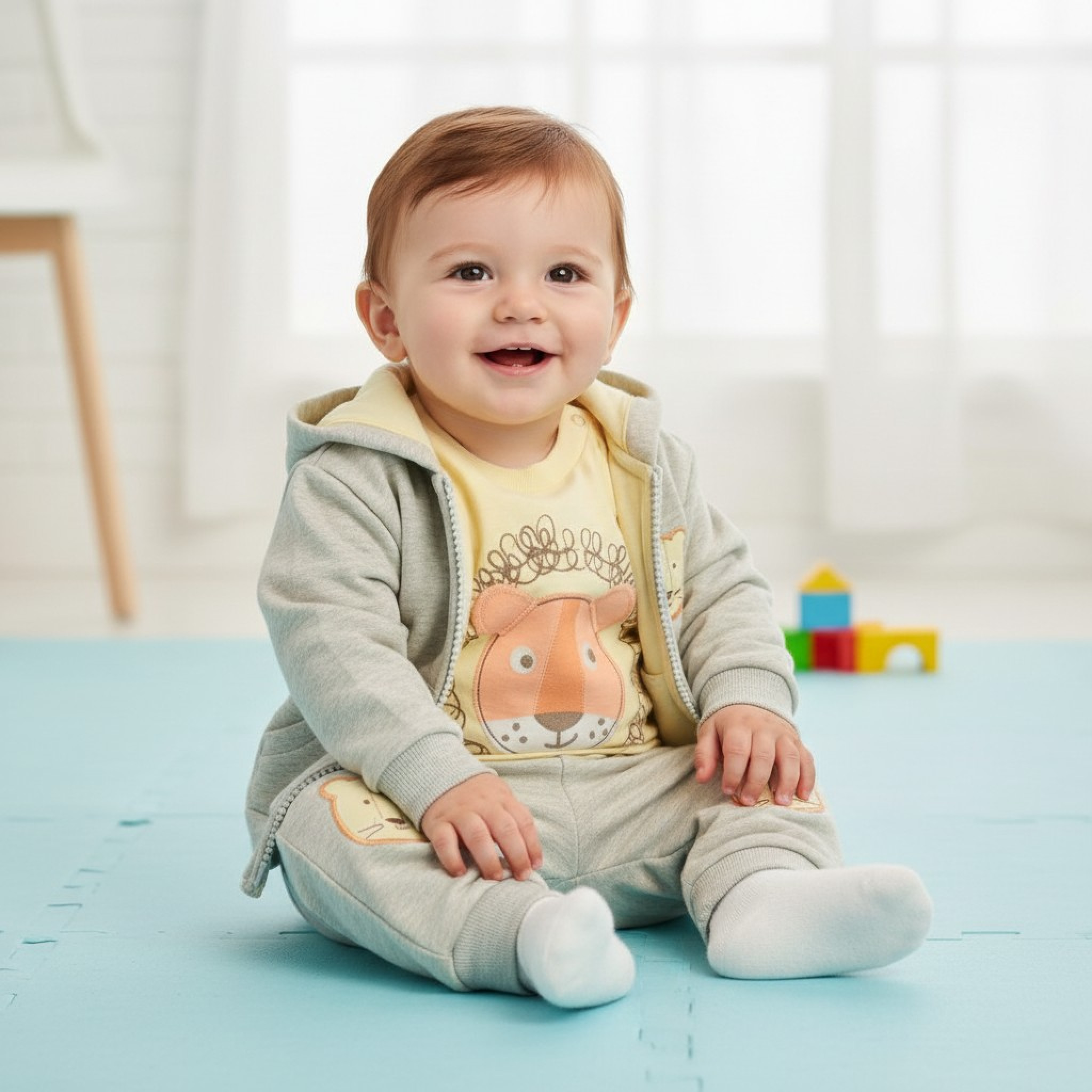 Just Too Cute  * JT9810-G "Lion" 3 Piece Set (3-12 months)