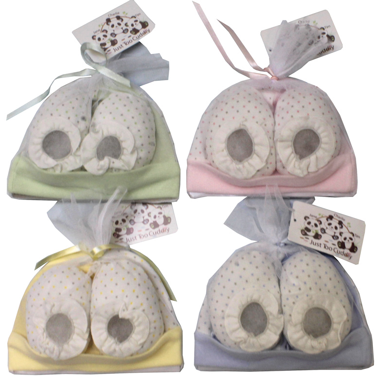 Just Too Cute  5055323156458 JTC1047 "Star" Hat, Mitts and Booties Set (Newborn-3 months)
