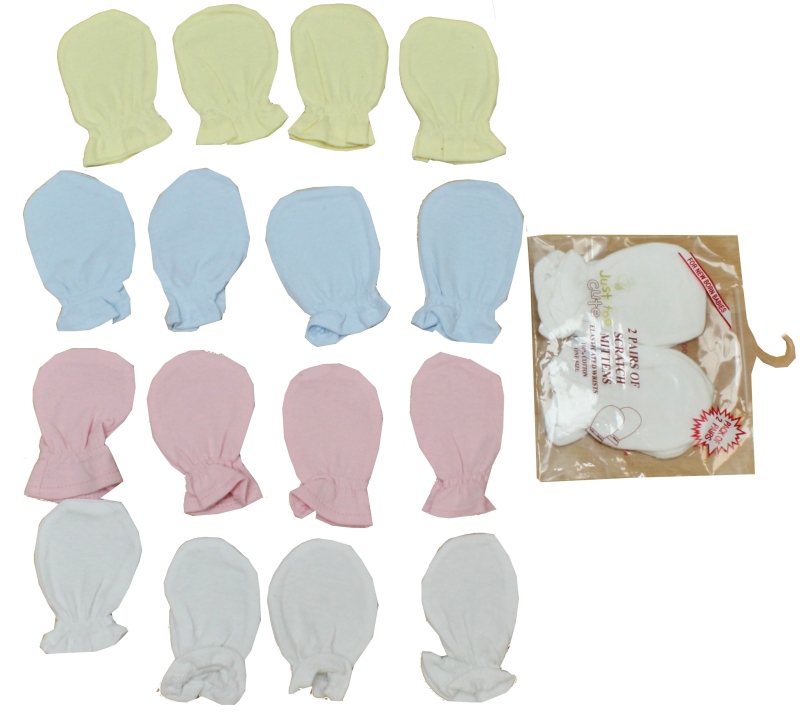 Just Too Cute  5055323152245 JTC585pas Bagged Twin Pack of Pastel Scratch Mitts (Two Pairs)