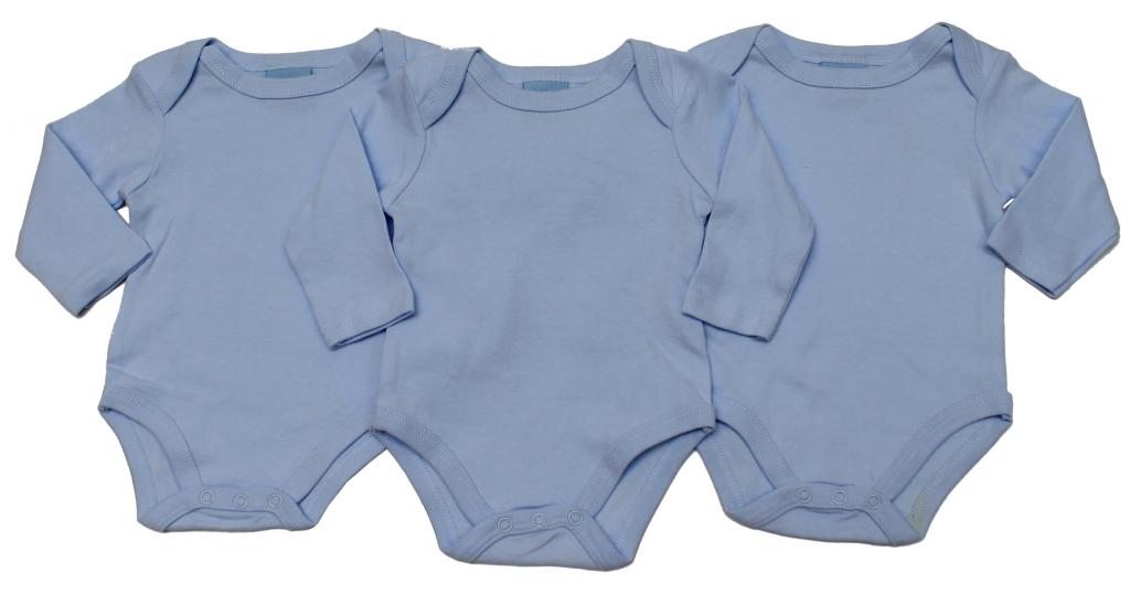 Just Too Cute   JTC8215LB Sky Triple pack of bodysuits (NB-12 months)