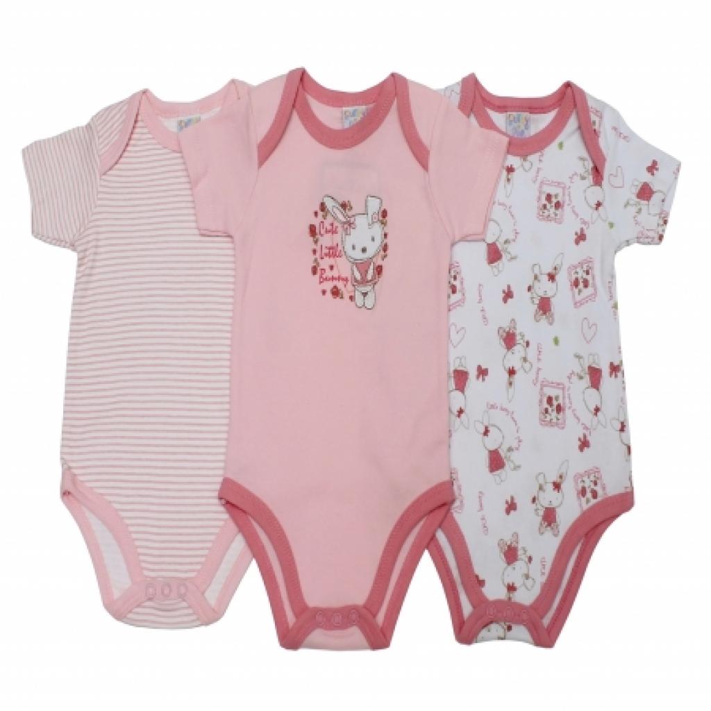 Cutey Pie 47JTC8316SG 5055323169458 CP8316SGb "Bunny" Short Sleeve Triple Pack BodySuits (0-9m)