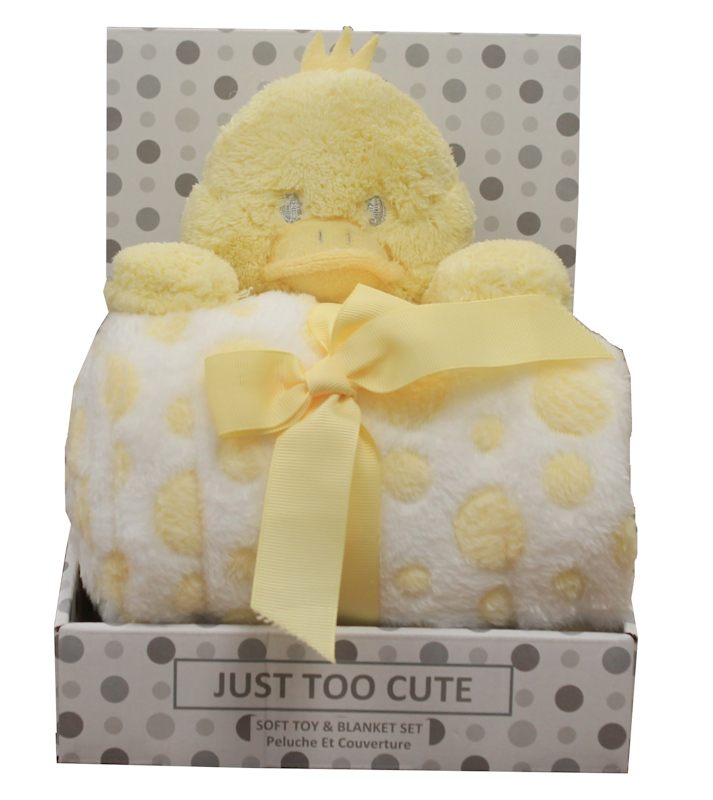 Just Too Cute 23JTC8602 5055323177743 JT8602 "Duck" Soft Toy and Blanket Set