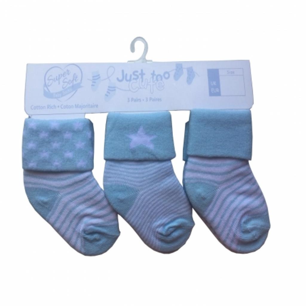 Just Too Cute 24JTC8950 * JTC8950 Triple Pack Socks  (0-12 months)