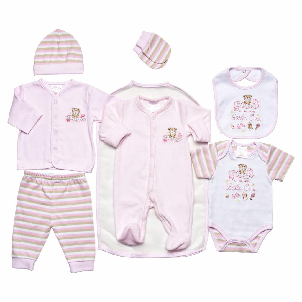 Just Too Cute 45JTC9145 * JT9145P "Welcome" Velour 7 Piece Layette Set (0-3 months)