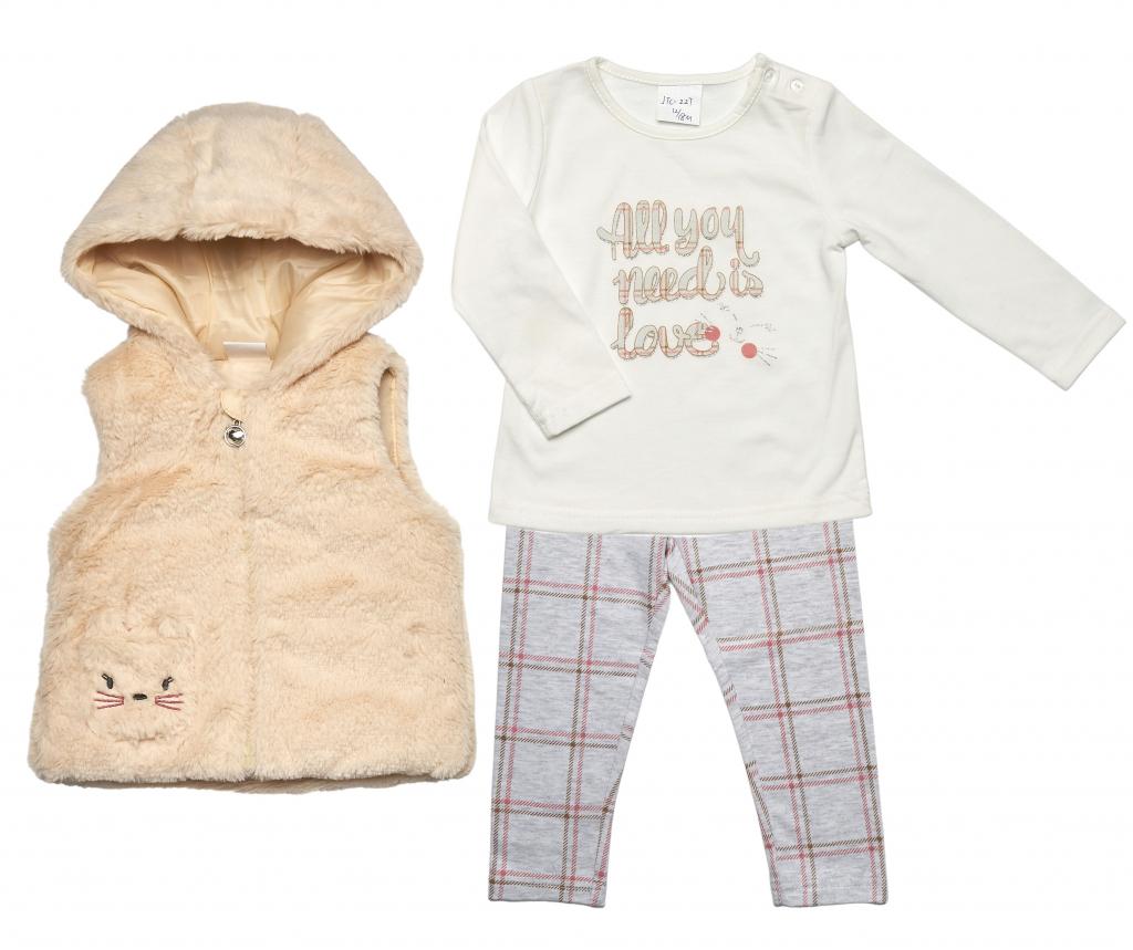 Just Too Cute  * JT9274 Cat and Check Gilet set (6-24 months)
