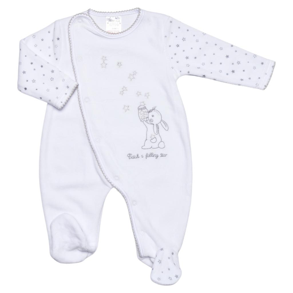 Just Too Cute 40JTC9347 * JT9358 Stars and Rabbit Velour All In One ( NB-3 m)