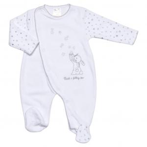 Just Too Cute 40JTC9347 * JT9358 Stars and Rabbit Velour All In One ( NB-3 m)