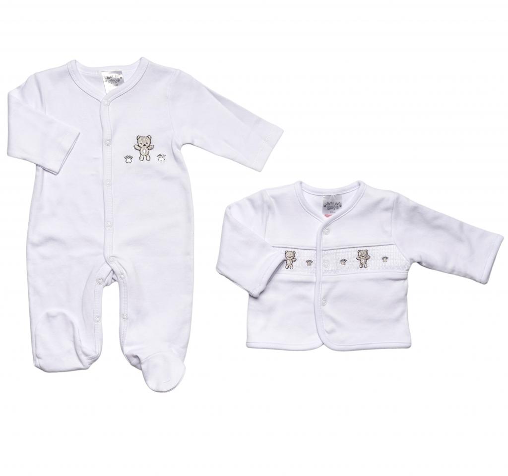 Just Too Cute 40JTC8395 5056511302831 JT9539 "Teddy" Smocked 2 Piece Set (NB-3 months)