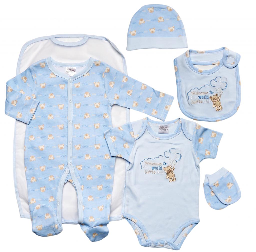 Just Too Cute 45JTC9703 * JT9702S Net bag Welcome 5 Piece Layette Set (0-3 months)