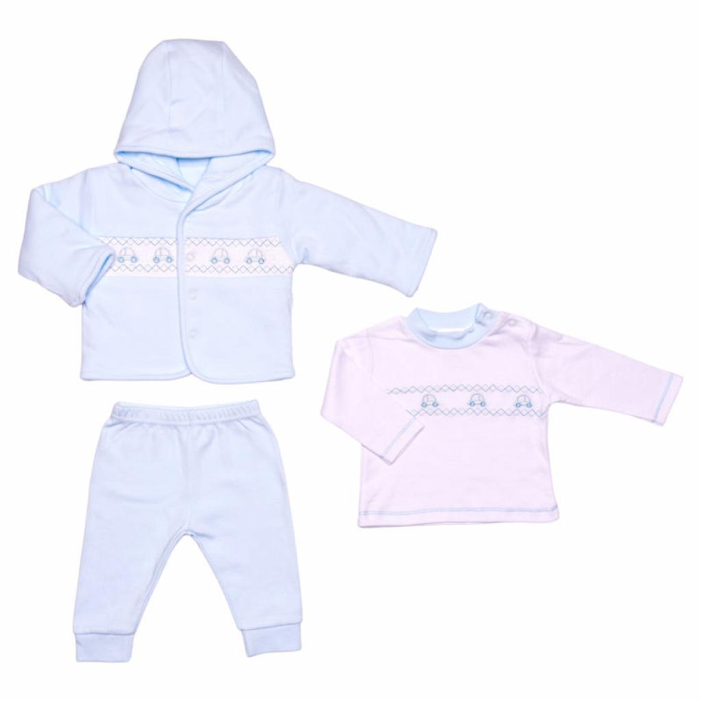 Just Too Cute   JT9745 "Cars" Smocked Reversible 3 Piece Set (0-6 months)