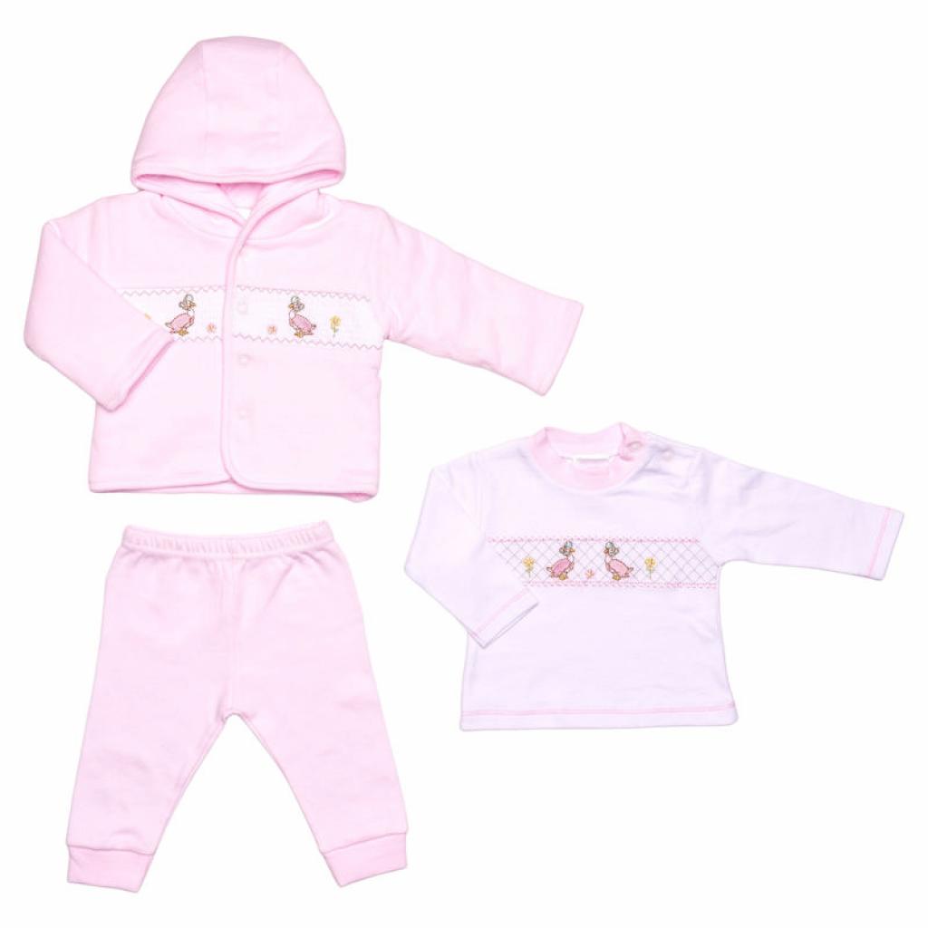 Just Too Cute   JT9747 "Duck" Smocked Reversible 3 Piece Set (0-6 months)