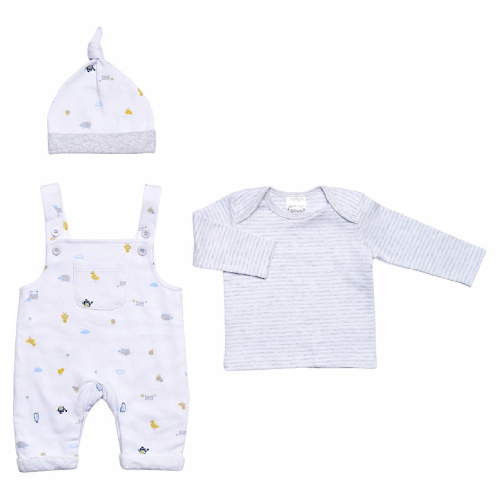 Just Too Cute   JT9786 "Chick and Lamb" Dungaree Set (NB - 3 months)