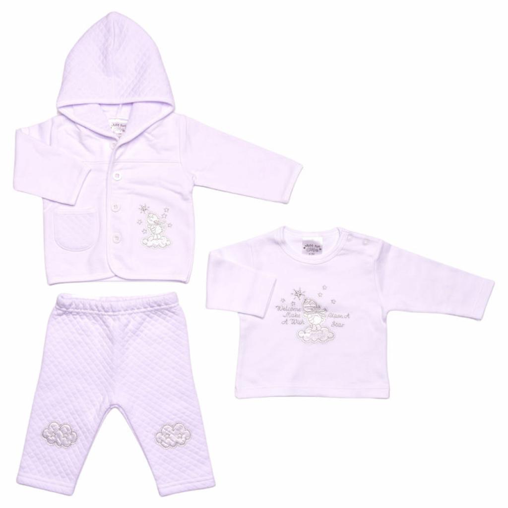 Just Too Cute   JT9827 Pointelle "Make a Wish" 3 Piece Set (NB - 3 months)