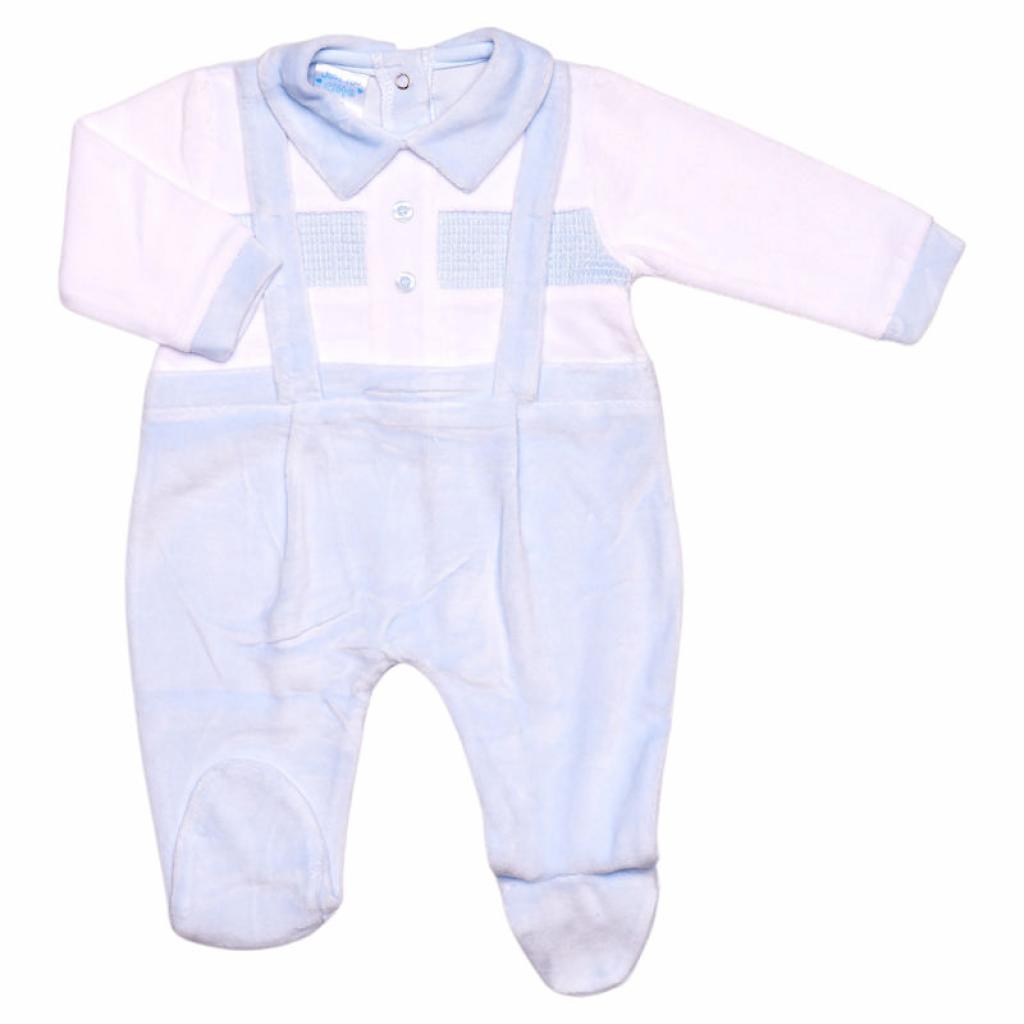 Just Too Cute 40JTC9833  JT9833 Smocked Velour All In One (0-6 months)