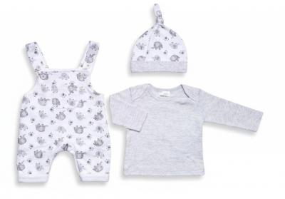 Just Too Cute  505651304460 JTLBW_9791W  "Elephant" Dungaree Set (3-8lbs)