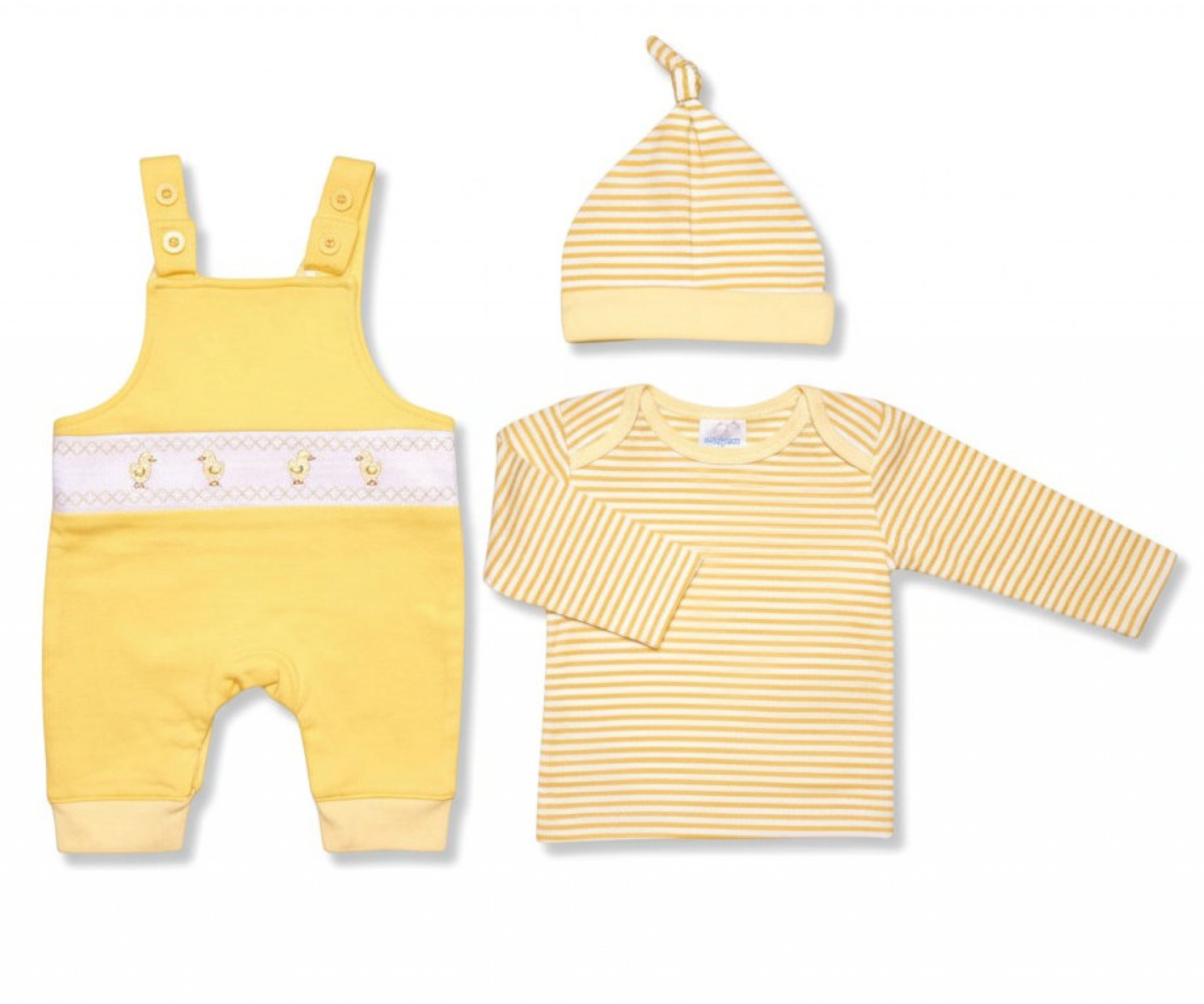 Just Too Cute  * JTLBW_9818 "Chick" Smocked  Dungaree Set (3-8lbs)