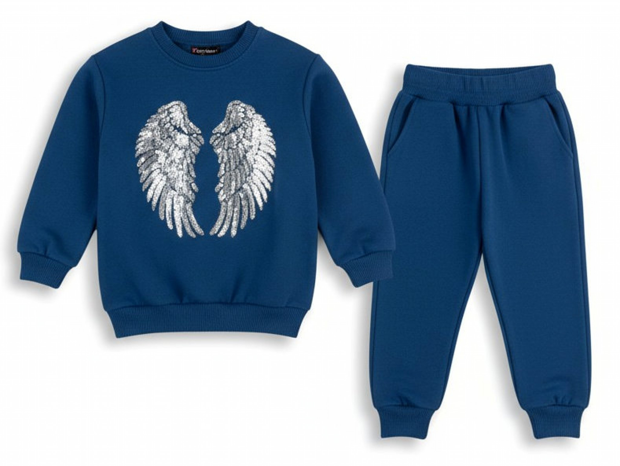 Kids Club London   KC3036-N Navy Angel Wings Coordinating Set (6-24 months)