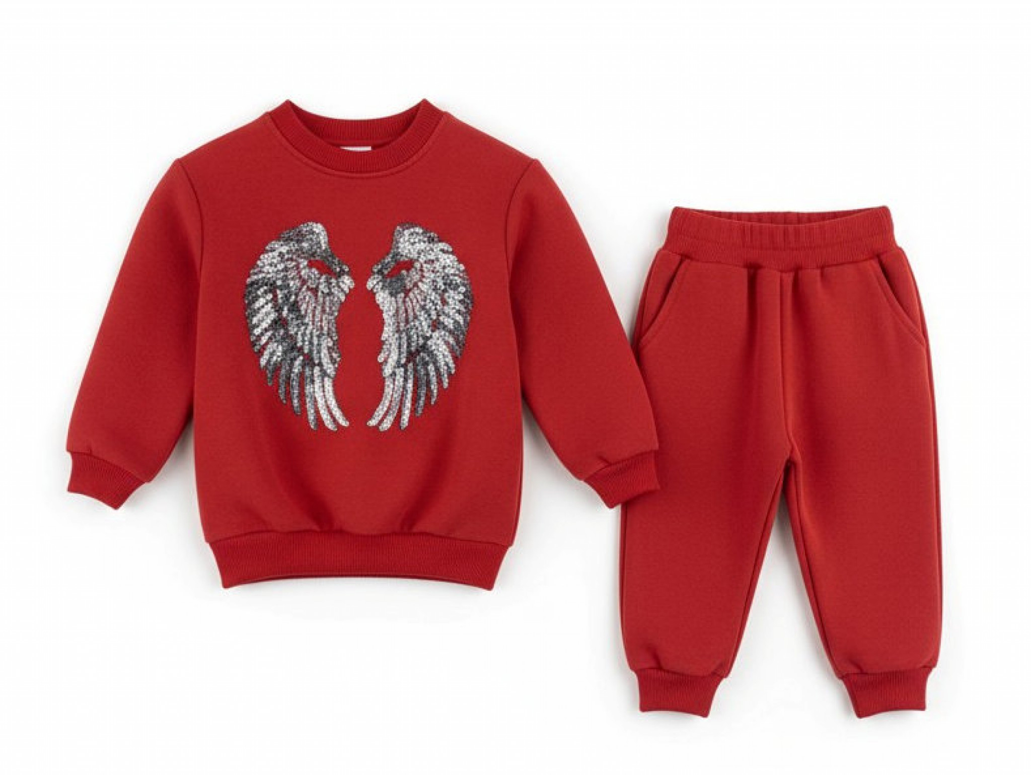 Kids Club London   KC3036-R Red Angel Wings Coordinating Set (6-24 months)
