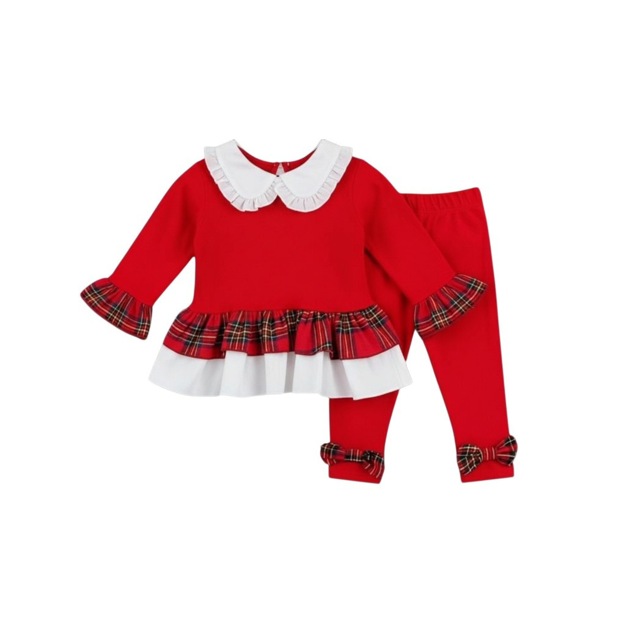 Kids Club London 3593RED * KC3593R Red Tartan set (6-24 months)