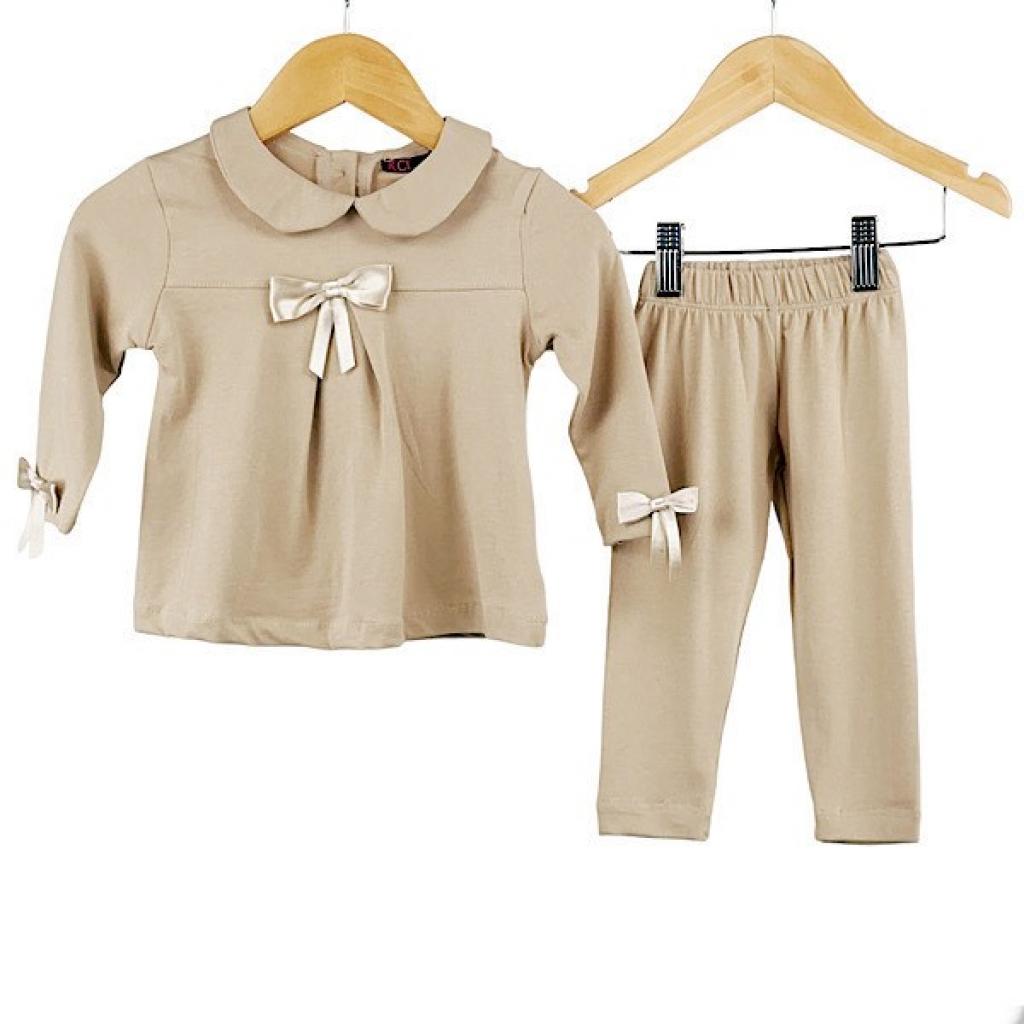 Kids Club London 3890 * KC3890-Bi Biscuit Bow Two Piece Set (12-24 months)