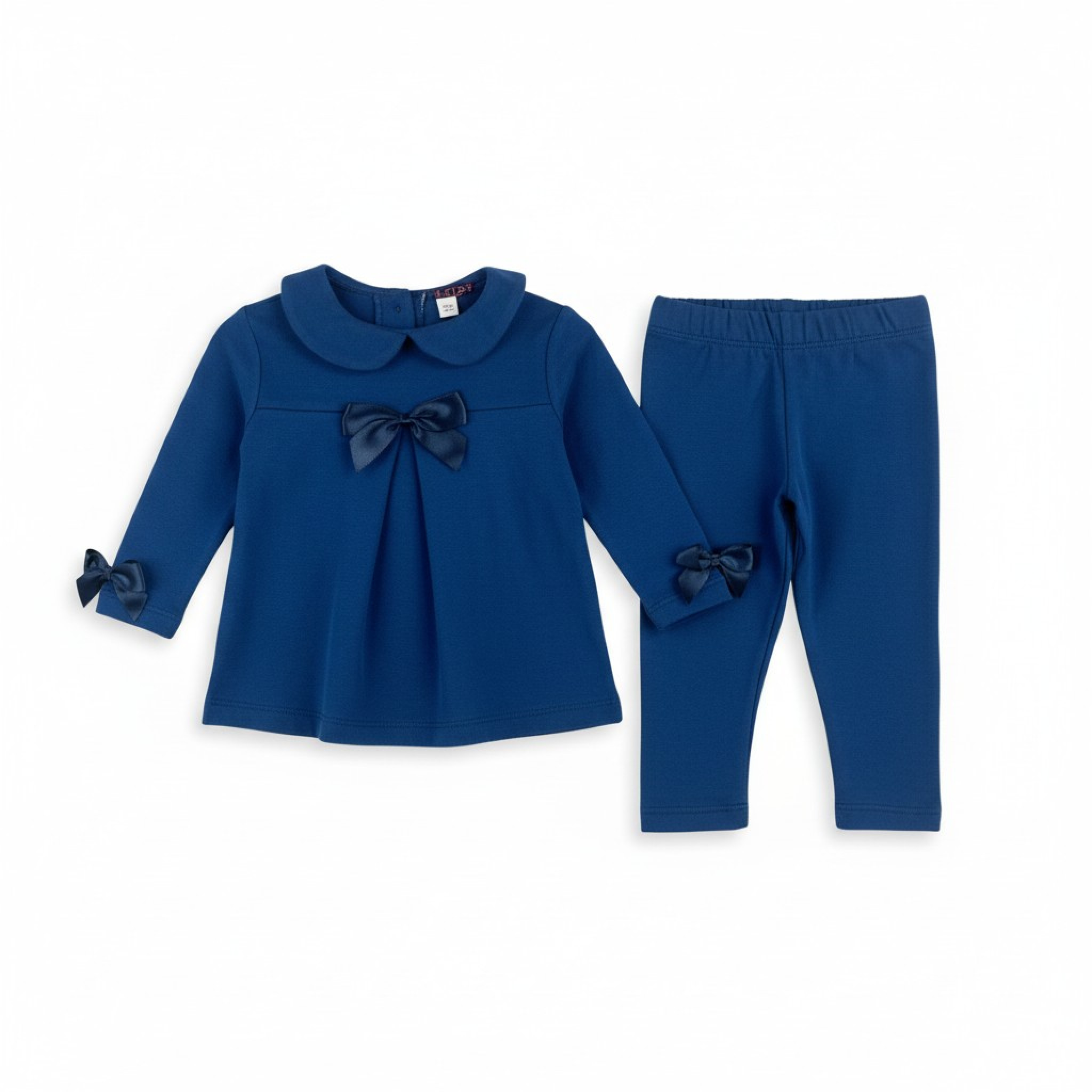Kids Club London 3890 * KC3890-N Navy Bow Two Piece Set (12-24 months)