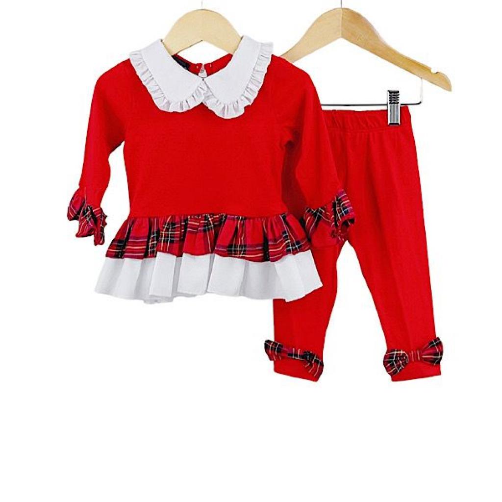 Kids Club London 3593RED * KC3593 Red Tartan set (6-24 months)