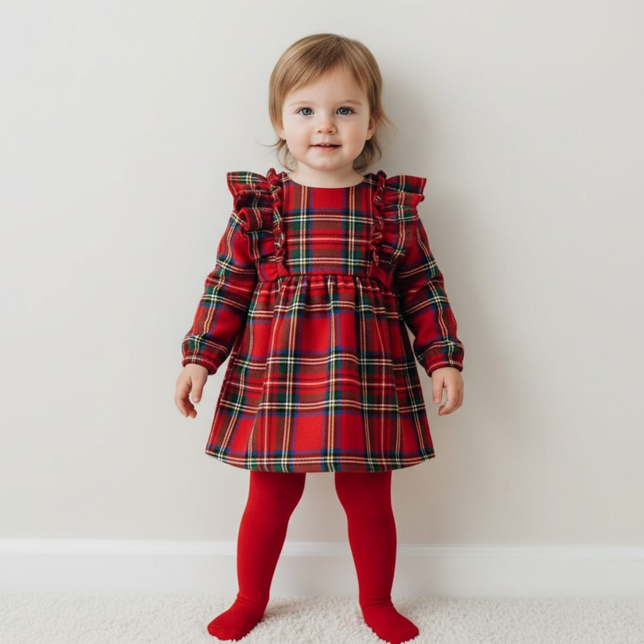 Kids Club London China * KC5114 Tartan Frill Dress (0-24 months)