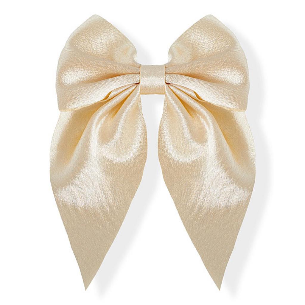 Kids Club London HC070YELLOW * KCHC070-G Champagne Gold Large Satin Bow Clip