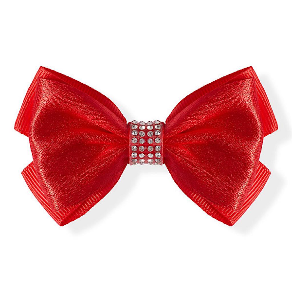 Kids Club London HC075PINK * KCHC075-R Red Satin Diamante Bow Clip