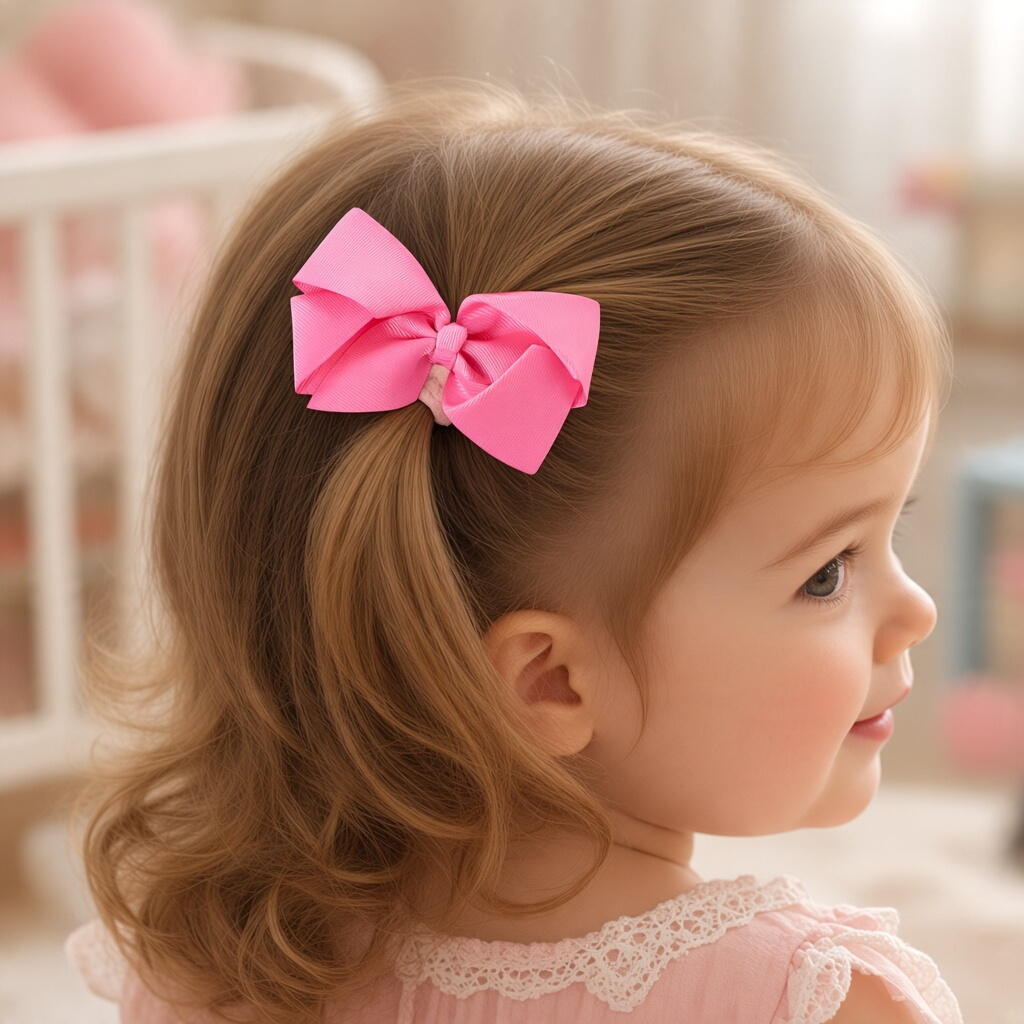 Kids Club London HC130FUCHSIAPINK  KCHC130F Fuchsia Bow Hair Clip