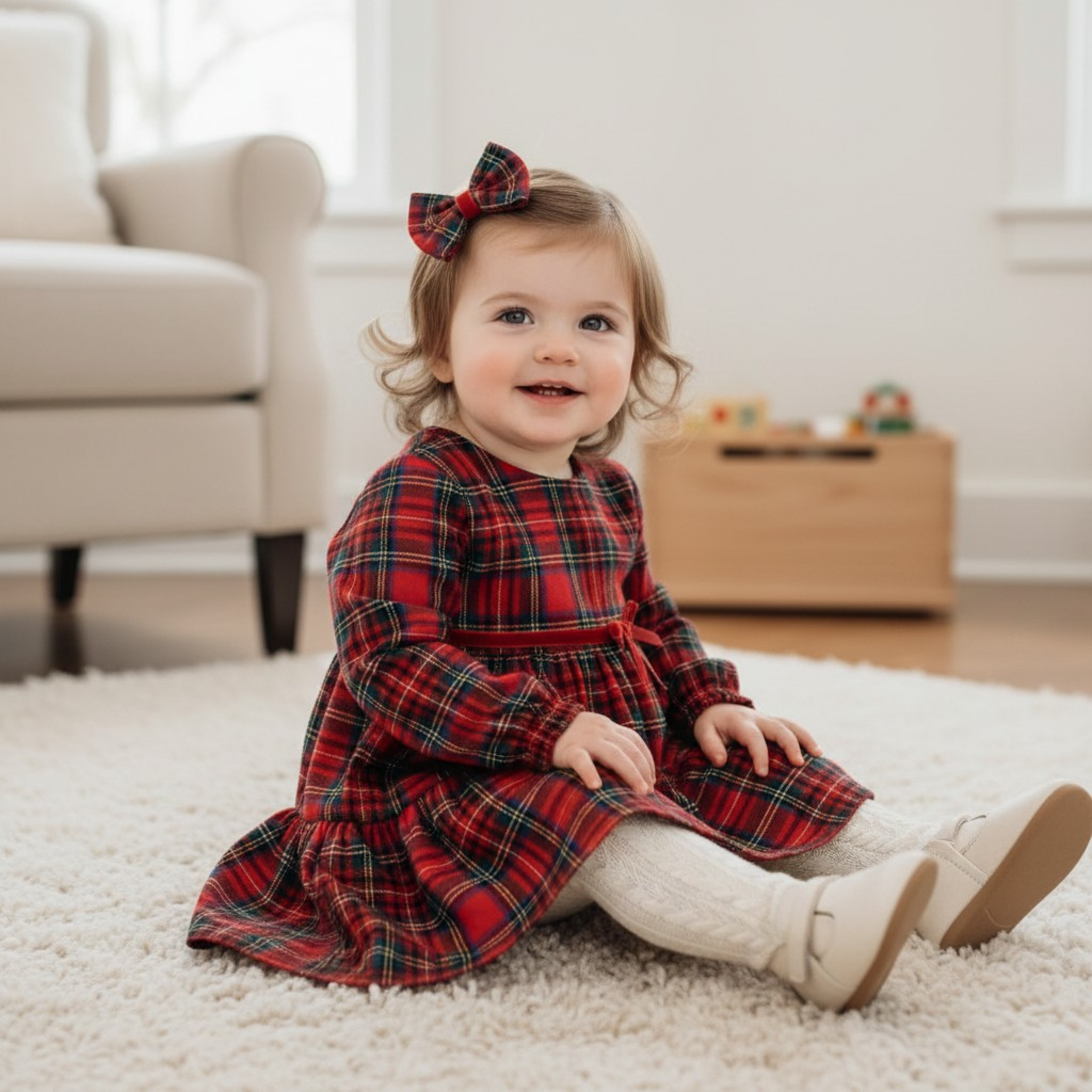 Kids Club London China * KCL5015 Tartan Dress (0-24 months)