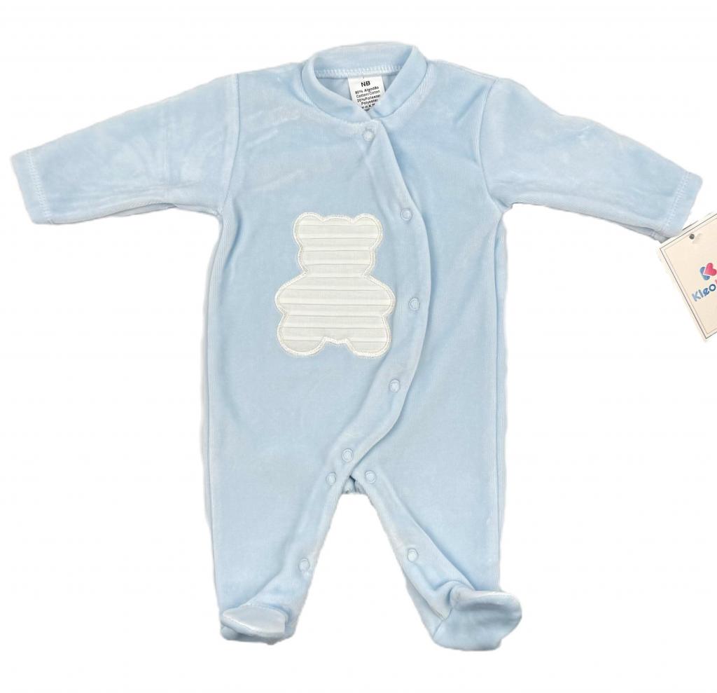 Kleo Kids PJ24106 * KL24106S Luxury Velour Teddy All in One (NB-6 months)